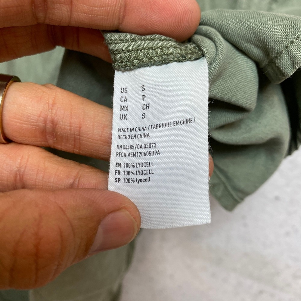 American Eagle Shirt Womens Small Olive Military Utility Button Down - Picture 8 of 10